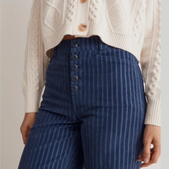 Madewell SZ 31 Emmett Wide Leg Corduroy Pants in Classic Indigo Navy NWT - Picture 3 of 12